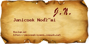 Janicsek Noémi névjegykártya